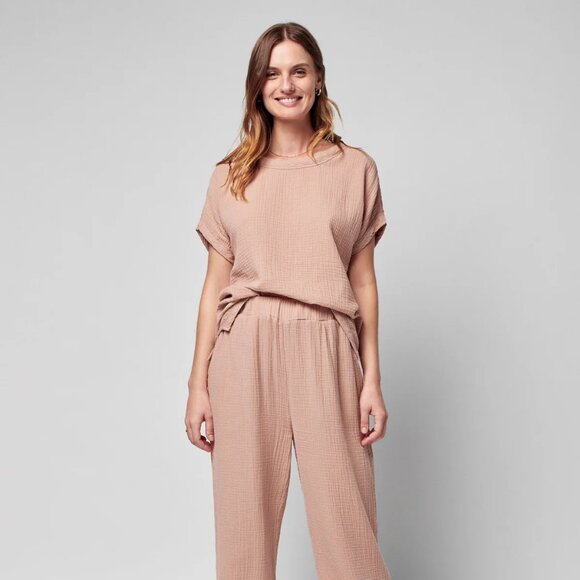 Faherty Tops - Faherty Dream Organic Cotton Gauze Tee XL Summer Beach Travel Minimalist